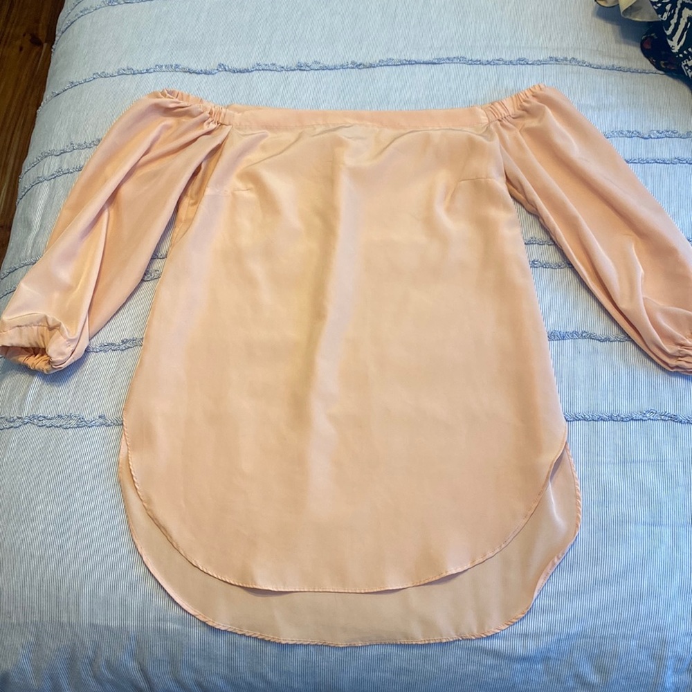 Light Pink/Peach Off-Shoulder Blouse
